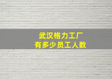 武汉格力工厂有多少员工人数