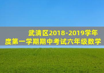 武清区2018-2019学年度第一学期期中考试六年级数学