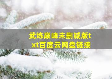 武炼巅峰未删减版txt百度云网盘链接