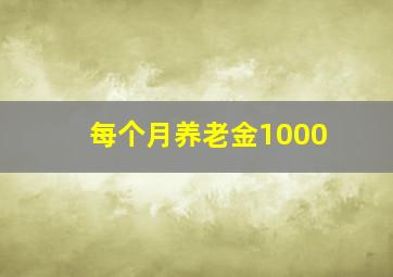 每个月养老金1000