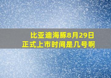 比亚迪海豚8月29日正式上市时间是几号啊