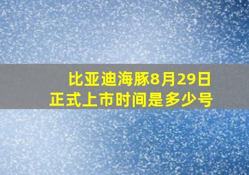 比亚迪海豚8月29日正式上市时间是多少号