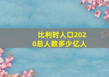 比利时人口2020总人数多少亿人