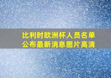 比利时欧洲杯人员名单公布最新消息图片高清