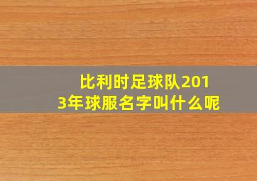 比利时足球队2013年球服名字叫什么呢