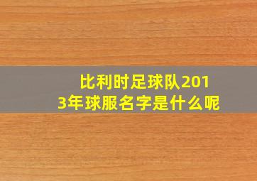 比利时足球队2013年球服名字是什么呢