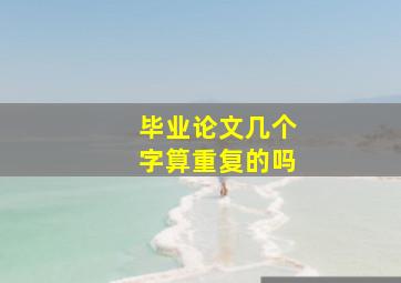 毕业论文几个字算重复的吗