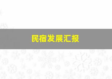 民宿发展汇报