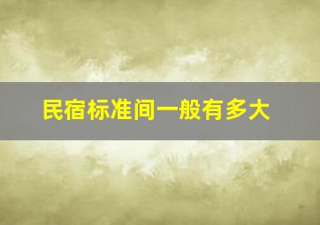 民宿标准间一般有多大