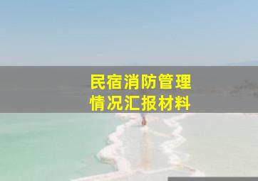 民宿消防管理情况汇报材料