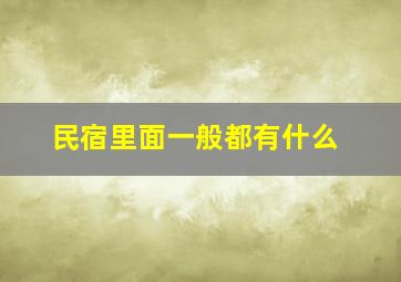 民宿里面一般都有什么