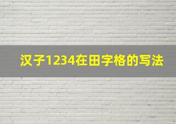 汉子1234在田字格的写法