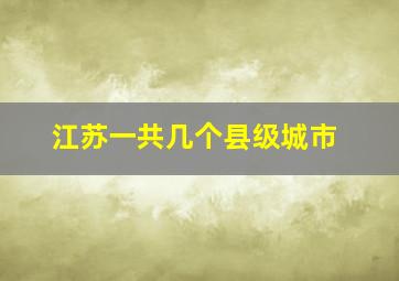 江苏一共几个县级城市