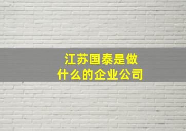 江苏国泰是做什么的企业公司