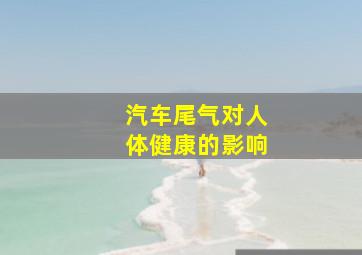 汽车尾气对人体健康的影响