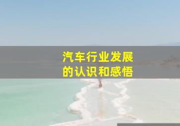 汽车行业发展的认识和感悟