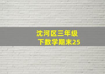 沈河区三年级下数学期末25