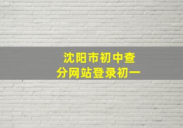 沈阳市初中查分网站登录初一