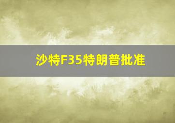 沙特F35特朗普批准