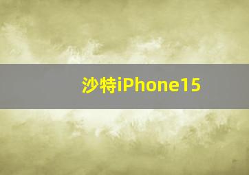 沙特iPhone15