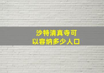 沙特清真寺可以容纳多少人口