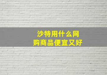 沙特用什么网购商品便宜又好