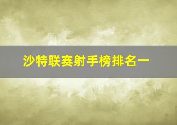 沙特联赛射手榜排名一