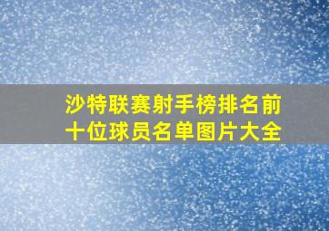 沙特联赛射手榜排名前十位球员名单图片大全