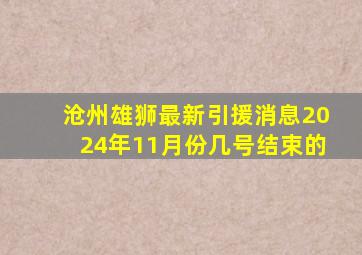 沧州雄狮最新引援消息2024年11月份几号结束的