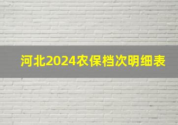 河北2024农保档次明细表