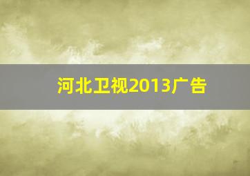 河北卫视2013广告