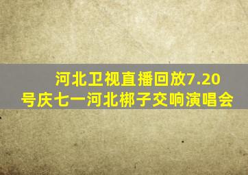 河北卫视直播回放7.20号庆七一河北梆子交响演唱会