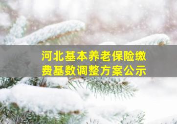 河北基本养老保险缴费基数调整方案公示