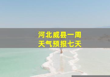 河北威县一周天气预报七天