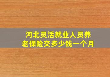 河北灵活就业人员养老保险交多少钱一个月