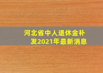 河北省中人退休金补发2021年最新消息