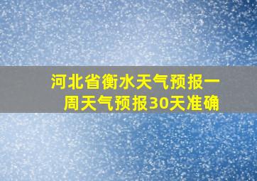 河北省衡水天气预报一周天气预报30天准确