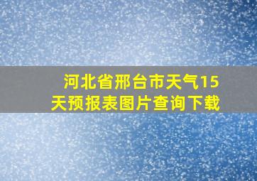 河北省邢台市天气15天预报表图片查询下载