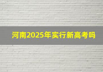 河南2025年实行新高考吗