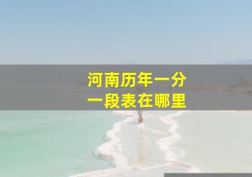 河南历年一分一段表在哪里