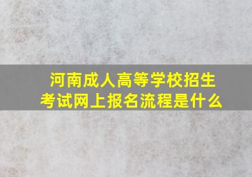 河南成人高等学校招生考试网上报名流程是什么