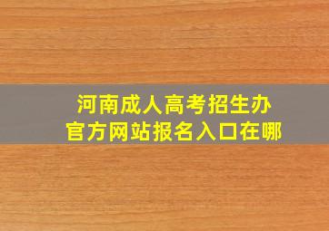 河南成人高考招生办官方网站报名入口在哪