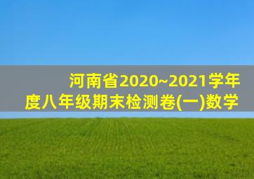 河南省2020~2021学年度八年级期末检测卷(一)数学