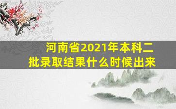 河南省2021年本科二批录取结果什么时候出来