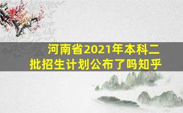 河南省2021年本科二批招生计划公布了吗知乎