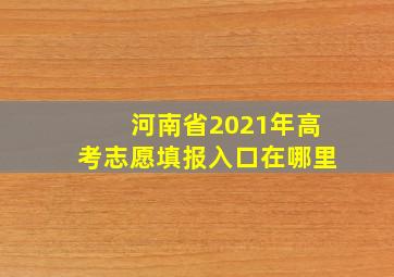 河南省2021年高考志愿填报入口在哪里