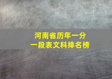 河南省历年一分一段表文科排名榜