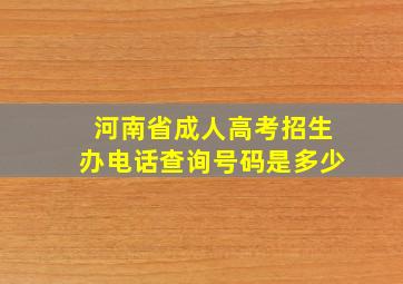 河南省成人高考招生办电话查询号码是多少