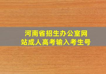 河南省招生办公室网站成人高考输入考生号