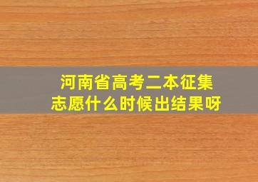 河南省高考二本征集志愿什么时候出结果呀